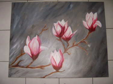Peinture intitulée "les-magnolias.jpg" par Cécilia Godeneche, Œuvre d'art originale