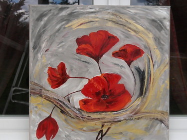 Painting titled "coquelicots" by Cécilia Godeneche, Original Artwork