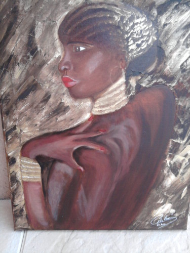 Peinture intitulée "la pose de l'Africa…" par Cécilia Godeneche, Œuvre d'art originale, Huile