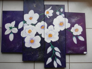 Painting titled "les-fleurs-blanches…" by Cécilia Godeneche, Original Artwork