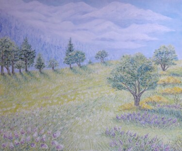 Painting titled "Un printemps en Ard…" by Cécilia M., Original Artwork, Oil