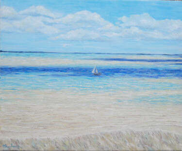 Peinture intitulée "Le littoral Charent…" par Cécilia M., Œuvre d'art originale, Huile