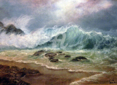 제목이 "etude-paysage-marin…"인 미술작품 Cecilia Melinescu로, 원작, 파스텔