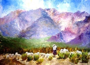 Painting titled ""Vienen de la puna…" by Cecilia Revol Núñez (Pinturas), Original Artwork