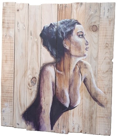 Painting titled "Pin Up" by Cecilia Sergent, Original Artwork, Acrylic Mounted on Other rigid panel