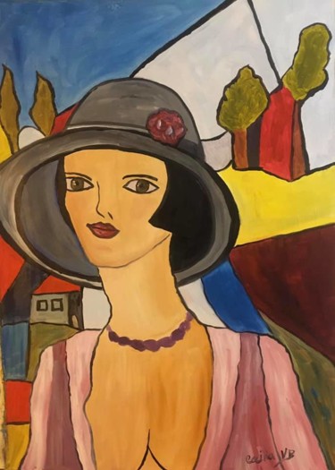 Peinture intitulée "Parisience" par Cecília Vilas Boas, Œuvre d'art originale, Acrylique