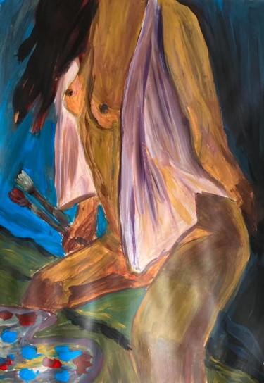 Painting titled "Artist" by Cecília Vilas Boas, Original Artwork, Acrylic