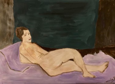 Painting titled "Nude I - conversati…" by Cecília Vilas Boas, Original Artwork, Acrylic