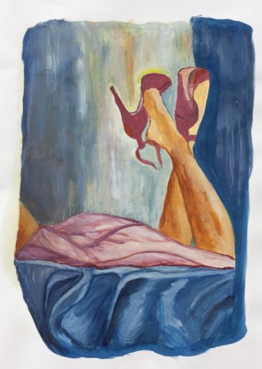 Картина под названием "Confinement III" - Cecília Vilas Boas, Подлинное произведение искусства, Масло