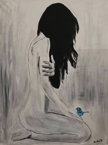 Painting titled "naked soul" by Cecília Vilas Boas, Original Artwork, Acrylic
