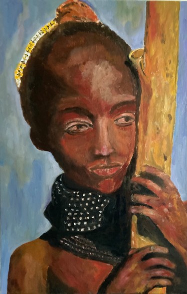 Pintura intitulada "África 1 série "uma…" por Cecília Vilas Boas, Obras de arte originais, Óleo