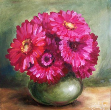 Peinture intitulée "Bouquet de Fleurs" par C Ceballos, Œuvre d'art originale