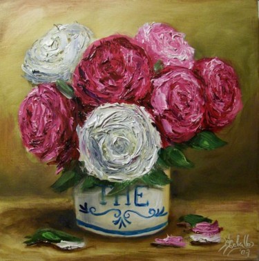 Peinture intitulée "Bouquet de Roses" par C Ceballos, Œuvre d'art originale