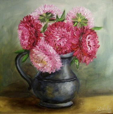 Peinture intitulée "Bouquet de fleurs" par C Ceballos, Œuvre d'art originale