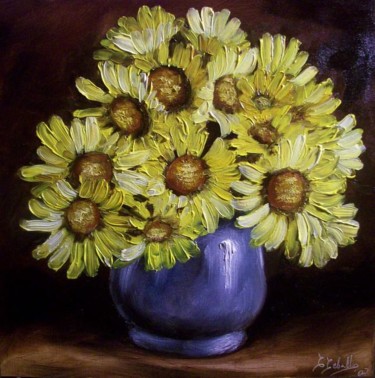 Peinture intitulée "Bouquet de fleurs" par C Ceballos, Œuvre d'art originale