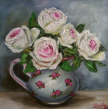 Peinture intitulée "Bouquet de Roses" par C Ceballos, Œuvre d'art originale