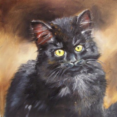 Peinture intitulée "chaton" par C Ceballos, Œuvre d'art originale