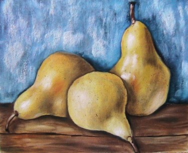 Peinture intitulée "Poires" par C Ceballos, Œuvre d'art originale, Huile