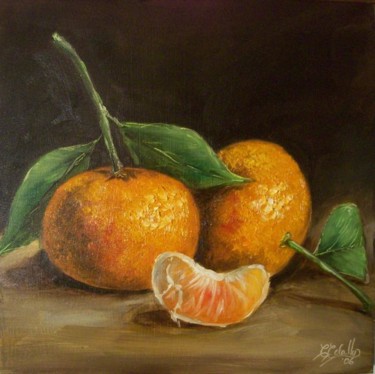 Peinture intitulée "clementines" par C Ceballos, Œuvre d'art originale, Huile