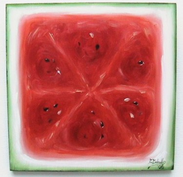 Peinture intitulée "Effet fruits pasteq…" par C Ceballos, Œuvre d'art originale, Huile