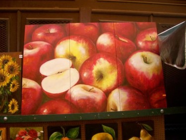 Peinture intitulée "manzanas" par C Ceballos, Œuvre d'art originale, Huile