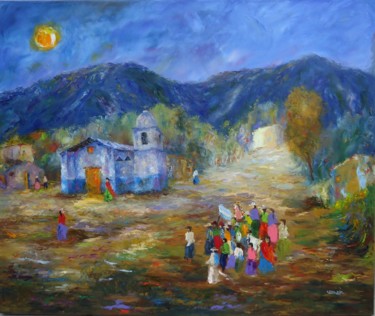 Painting titled "VUELVEN CAYENDO LA…" by Cecilia Revol Núñez, Original Artwork, Oil