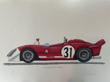 Disegno intitolato "Alfa Romeo type 33/…" da Ced Crn, Opera d'arte originale, Pennarello