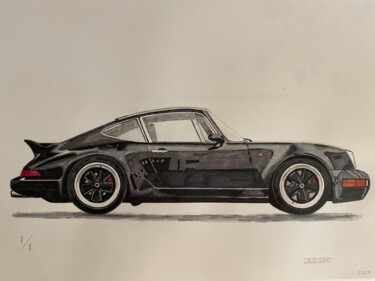 Tekening getiteld "Porsche 911 Turbo" door Ced Crn, Origineel Kunstwerk, Marker