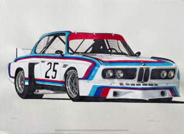 Dessin intitulée "BMW 3.0 csl" par Ced Crn, Œuvre d'art originale, Marqueur