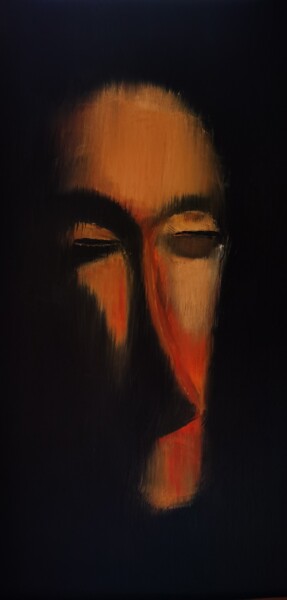 Painting titled "Ngil" by Cédric Crémière, Original Artwork, Oil