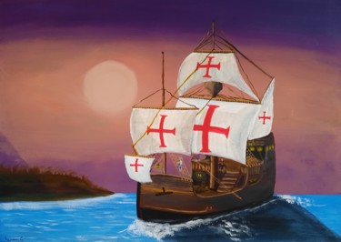 Peinture intitulée "Santa Maria" par Cédric Fayasse, Œuvre d'art originale, Acrylique Monté sur Châssis en bois