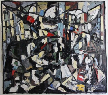 Painting titled "" Urban Cubiste "" by Cédric Gaillard, Original Artwork, Oil