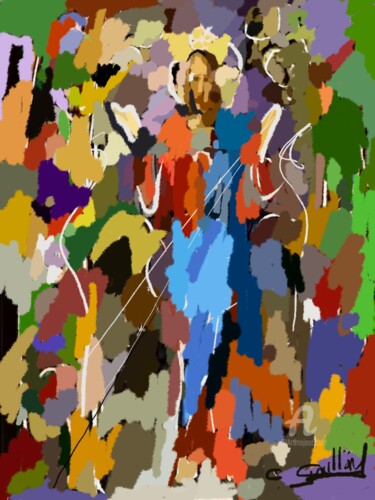 Pintura titulada "La passion du Chris…" por Cédric Gaillard, Obra de arte original, Oleo Montado en Bastidor de camilla de m…