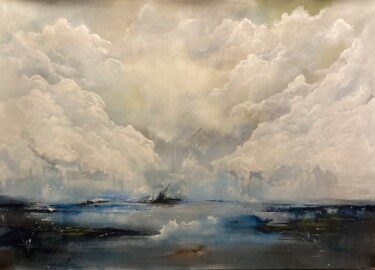 Pintura intitulada "De brume et d’eau" por Cedric Gournon, Obras de arte originais, Acrílico