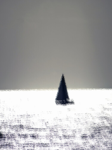 Photography titled "Blue silhouette nav…" by Cédric Hajiji, Original Artwork, Digital Photography