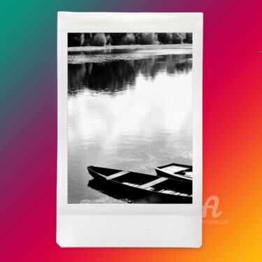 Photographie intitulée "Wooden boats on lar…" par Cédric Hajiji, Œuvre d'art originale, Photographie numérique