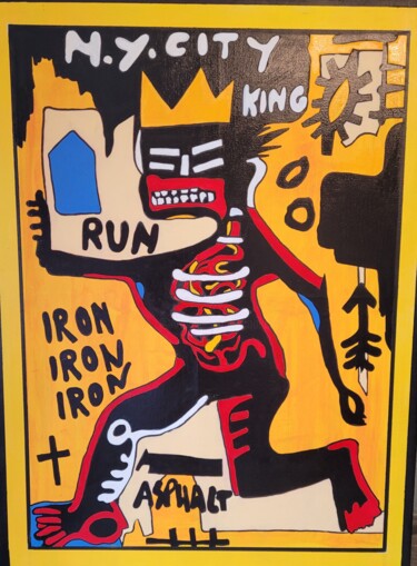 Painting titled "Copie Basquiat" by Cédric Mounir, Original Artwork, Acrylic