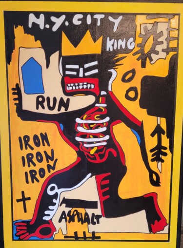 Peinture intitulée "Copie Basquiat" par Cédric Mounir, Œuvre d'art originale, Acrylique