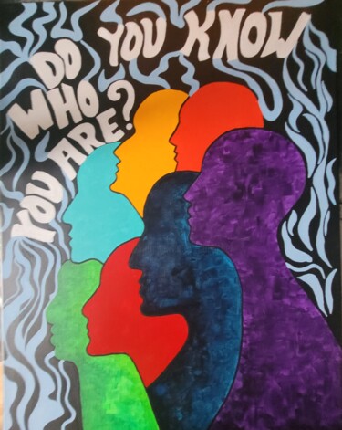 Peinture intitulée "Qui est tu ?" par Cédric Mounir, Œuvre d'art originale, Acrylique