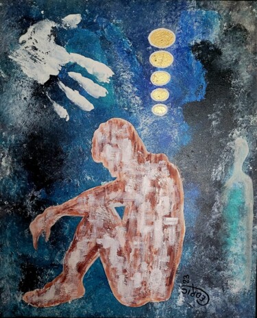 Peinture intitulée "L 'ange gardien" par Cédric Mounir, Œuvre d'art originale, Acrylique