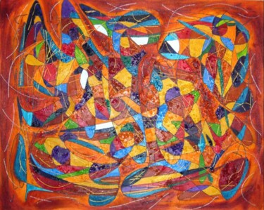Painting titled "Ocres" by Cédric Mounir, Original Artwork