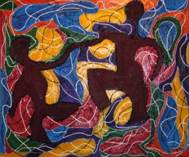 Peinture intitulée "Dance africaine" par Cédric Mounir, Œuvre d'art originale