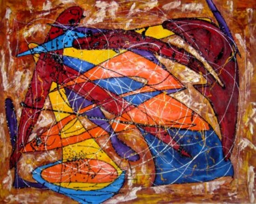 Painting titled "Ocres 2" by Cédric Mounir, Original Artwork, Oil