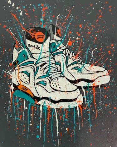 Painting titled "Sneakers pump" by Aste, Original Artwork, Spray paint