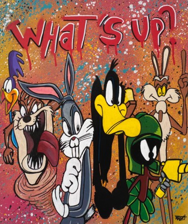 Schilderij getiteld "What’s up? Looney t…" door Aste, Origineel Kunstwerk, Acryl