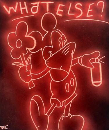 Картина под названием "Mickey Mouse disco" - Aste, Подлинное произведение искусства, Рисунок распылителем краски