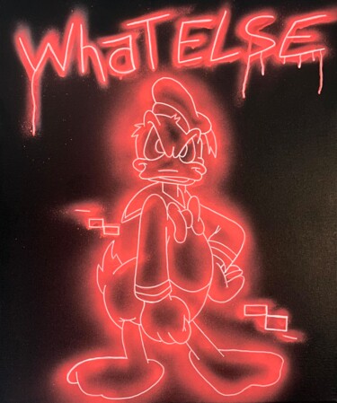 Peinture intitulée "Donald Duck neon" par Aste, Œuvre d'art originale, Acrylique