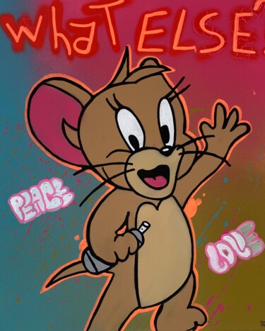 Painting titled "Jerry mouse" by Aste, Original Artwork, Acrylic