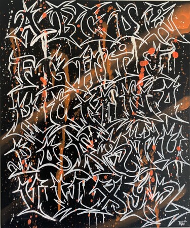 Pittura intitolato "Alphabet" da Aste, Opera d'arte originale, Spray