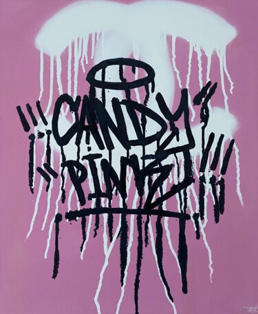 Ζωγραφική με τίτλο "Candy pink" από Aste, Αυθεντικά έργα τέχνης, Σπρέι βαφής